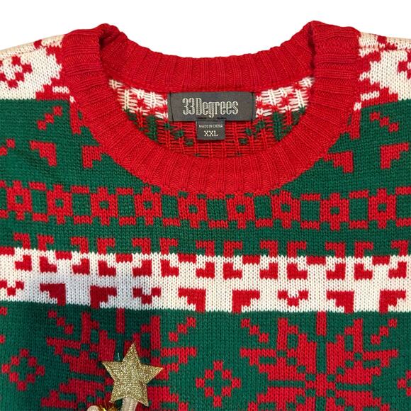 33 DEGREES | Llama Christmas Holiday Sweater Unisex XXL - Picture 3 of 6